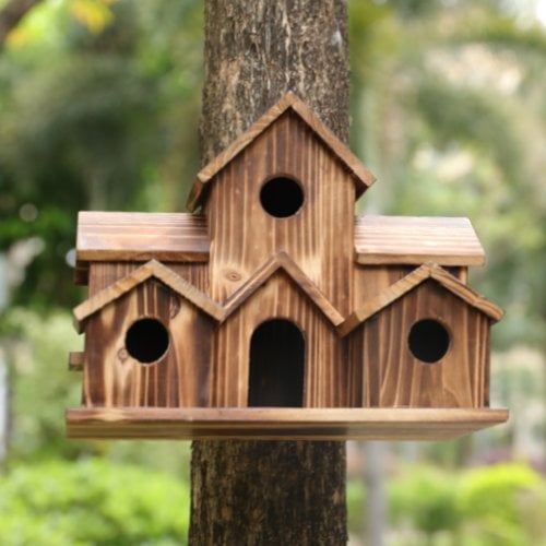 Functional wooden nesting box for garden birds – Nestora