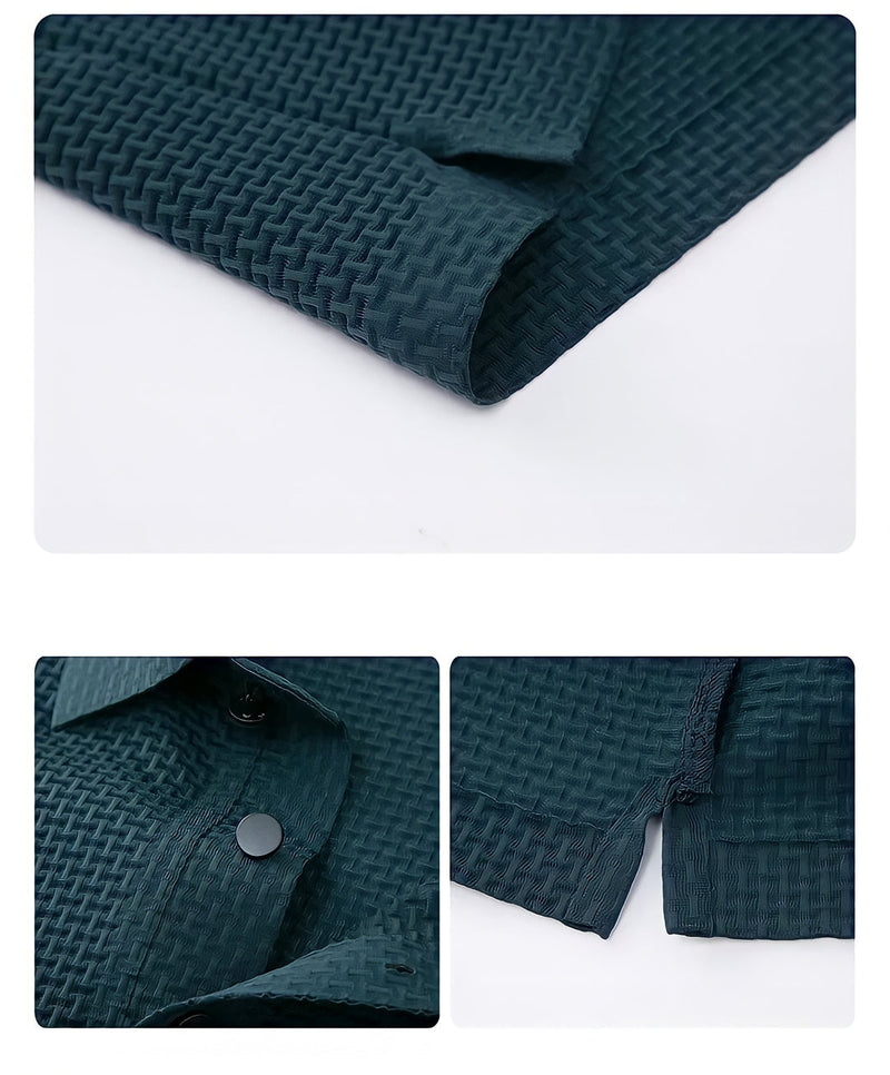 No-Iron Slim Fit Polo Shirt | Textured-Gray-Small-State of Style