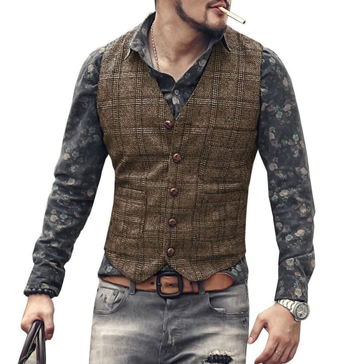 Noah Traditional Vest – Vintage Business Waistcoat with Tailored Fit-Coffee-XS-State of Style