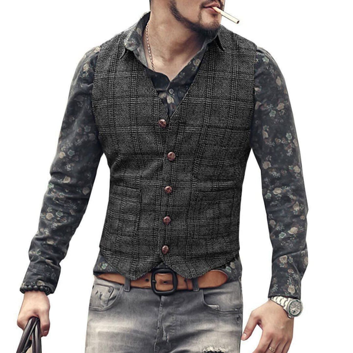 Noah Traditional Vest – Vintage Business Waistcoat with Tailored Fit-Dark Grey-XS-State of Style
