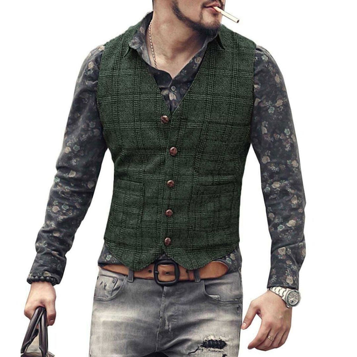 Noah Traditional Vest – Vintage Business Waistcoat with Tailored Fit-Green-XS-State of Style