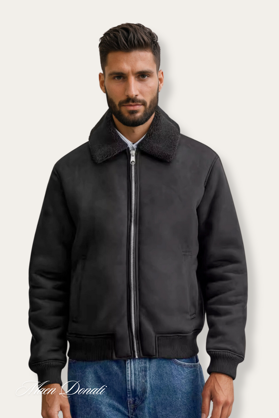 Nolan Stylish Winter Bomber Jacket-Black-S-State of Style