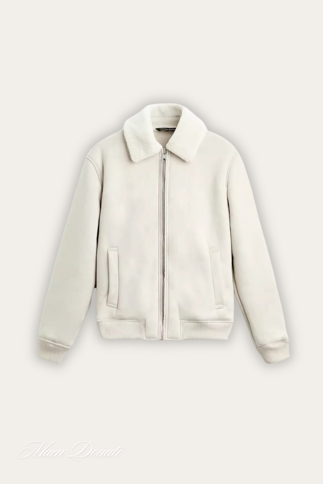 Nolan Stylish Winter Bomber Jacket-White-S-State of Style