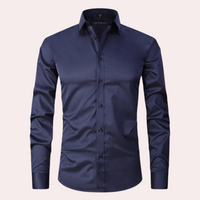 Non-iron Stretch Shirt - Milan-Dark blue-S-State of Style