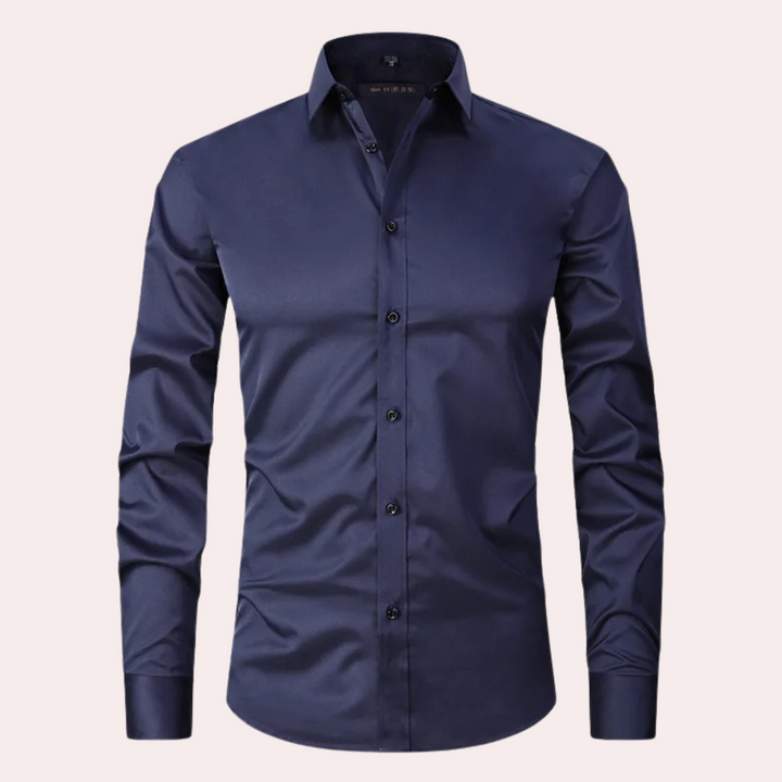 Non-iron Stretch Shirt - Milan-Dark blue-S-State of Style