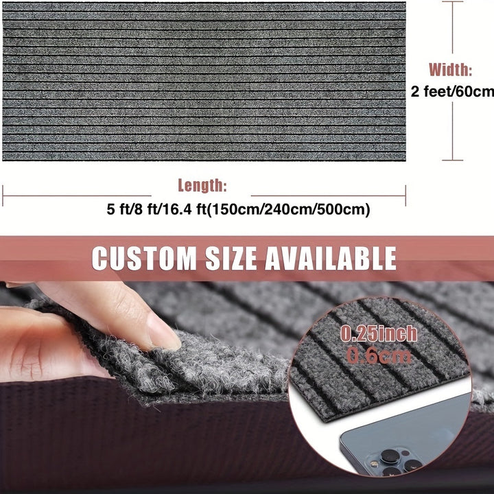 Non-Slip & Washable Indoor & Outdoor Runner - GripLuxe-60cm x 150cm-Dark Grey-State of Style