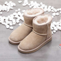Nora Ankle-Height Women's Snow Boots-Beige-4.5-State of Style