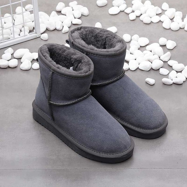 Nora Ankle-Height Women's Snow Boots-Grey-4.5-State of Style