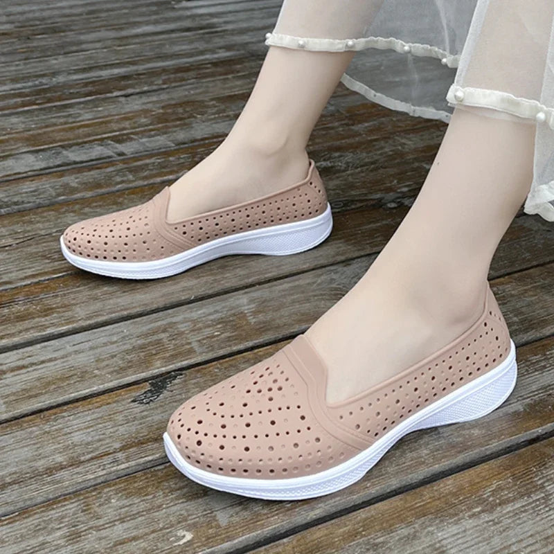 Nora - Orthopedische Zwarte Ademende Instappers-Zwart-36-State of Style