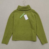 Nora Oversized Knit Turtleneck in Grass Green-S-State of Style