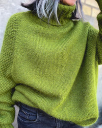 Nora Oversized Knit Turtleneck in Grass Green-S-State of Style