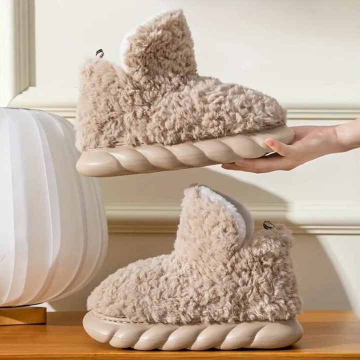 Nua - Comfy Teddy Slippers for Women-Brown-3-State of Style