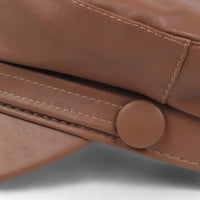 Octagonal women's flat cap made of PU leather – Valence-Brown-State of Style