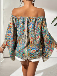 Off-Shoulder Blouse with Geometric Print – Noémie-Green-S-State of Style