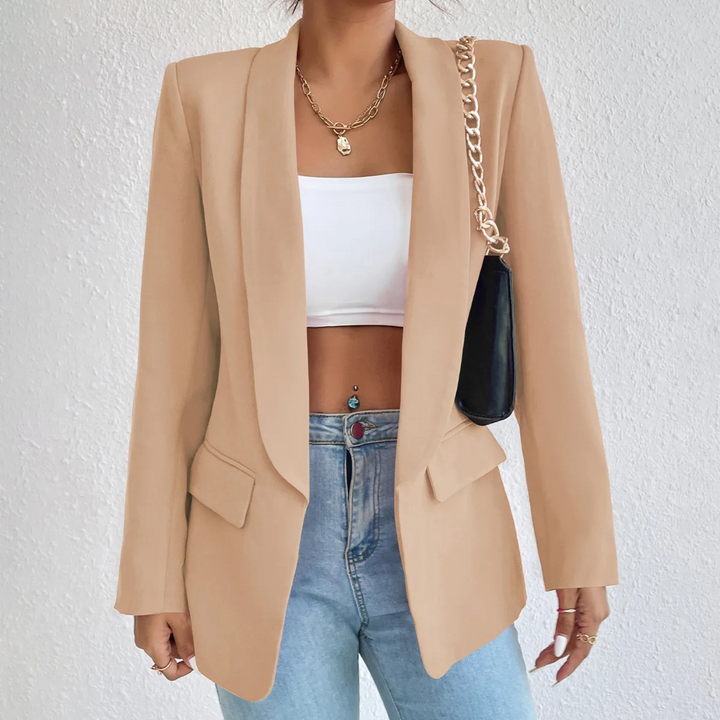 Office Ladies Blazer made of Polyester-Cotton - Emma-Brown-S-State of Style