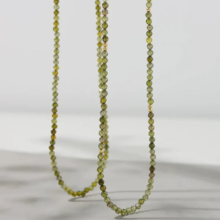Olive Green Zirconia Necklace - Celeste-Without Zirconia-State of Style