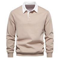 Oliver Luxe Men's Polo Sweater-Beige-S-State of Style
