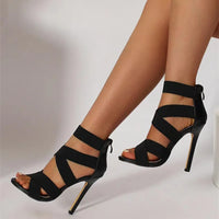 Olivia - Orthopedische Zwart Strappy Hakken-36-State of Style