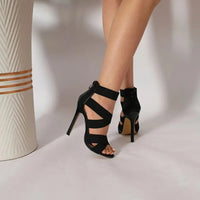 Olivia - Orthopedische Zwart Strappy Hakken-36-State of Style