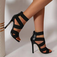 Olivia - Orthopedische Zwart Strappy Hakken-36-State of Style