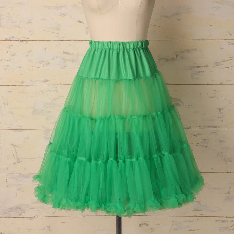 Olivia Tulle A-Line Petticoat – Elegant & Voluminous Underskirt-Green-S-State of Style