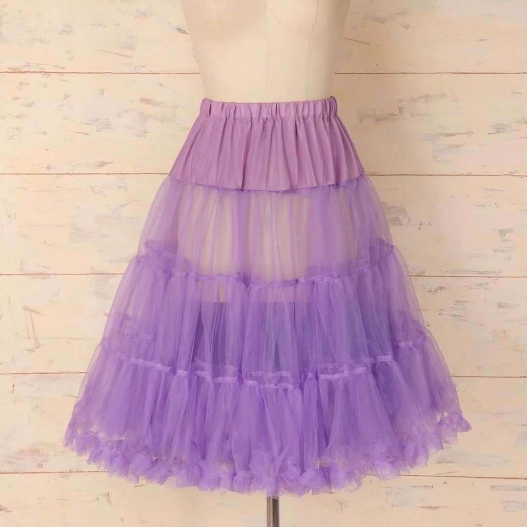Olivia Tulle A-Line Petticoat – Elegant & Voluminous Underskirt-Purple-S-State of Style