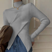 Ollies Sweater – Women's Turtleneck Sweater with a Flattering Fit-Grey-One Size-State of Style