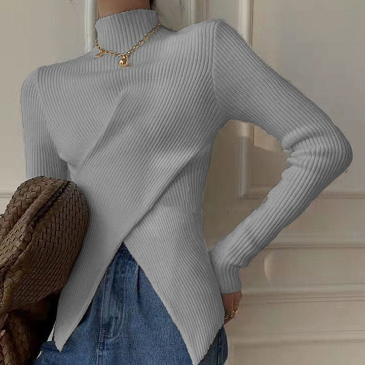 Ollies Sweater – Women's Turtleneck Sweater with a Flattering Fit-Grey-One Size-State of Style