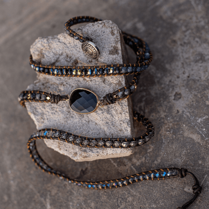 Onyx Moonlight Protective Wrap Bracelet - Lunara-State of Style