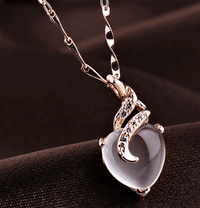 Opal Heart Necklace - Calista-Rose Gold-State of Style