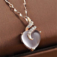 Opal Heart Necklace - Calista-Rose Gold-State of Style