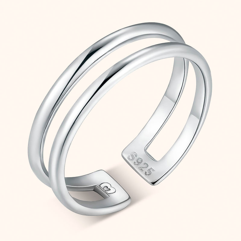 Open Double Ring - Amaya-Silver-State of Style