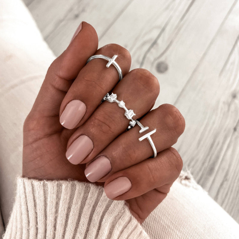 Open Ring with Adjustable Design - Aureos-Silver-State of Style