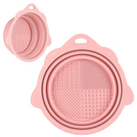 Opvouwbare Siliconen Borstelreiniger Kom-Roze-State of Style