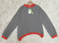 Orange-Navy-White Striped Long Sleeve - HerbstStreifen-S-State of Style