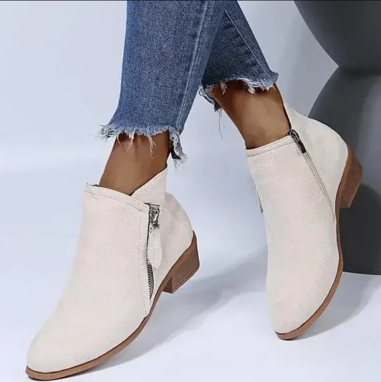 OrthoEase Women's Leather Boots – Comfortable & Supportive Winter Wear-Beige-3.5-State of Style