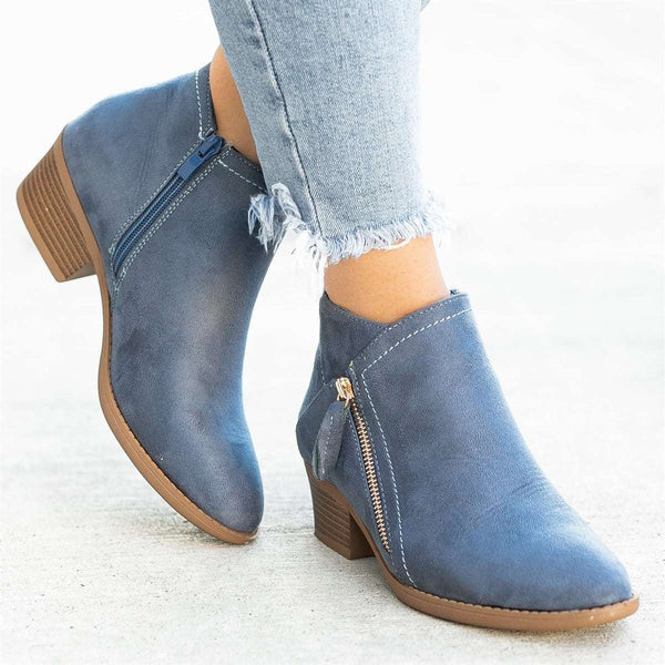 OrthoEase Women's Leather Boots – Comfortable & Supportive Winter Wear-Blue-3.5-State of Style
