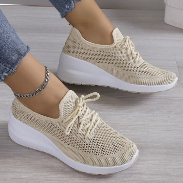Orthopaedic comfort shoes with arch support for ladies – Alessa-Beige-3-State of Style