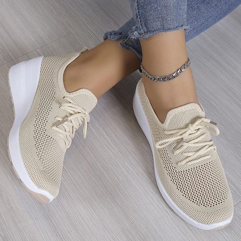 Orthopaedic comfort shoes with arch support for ladies – Alessa-Beige-3-State of Style