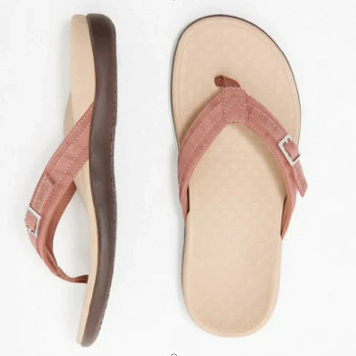 Orthopaedic Dam Sandals with EVA Insole – Amélie-Beige-3-State of Style