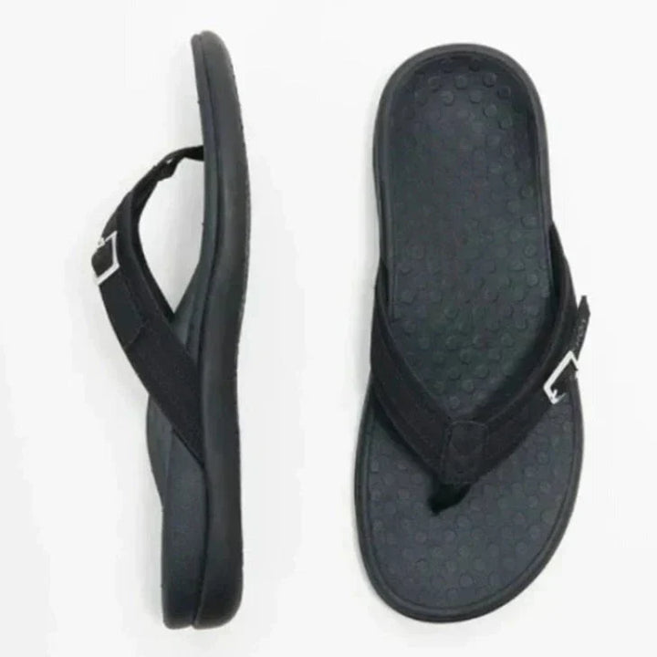 Orthopaedic Dam Sandals with EVA Insole – Amélie-Black-3-State of Style
