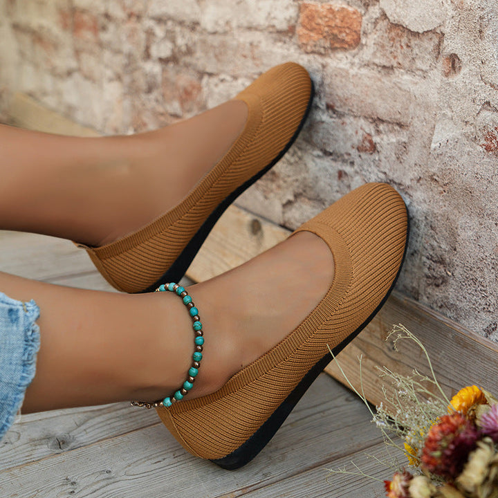 Orthopaedic ladies' ballerinas with comfort sole & classic design – Mia-Khaki-3.5-State of Style