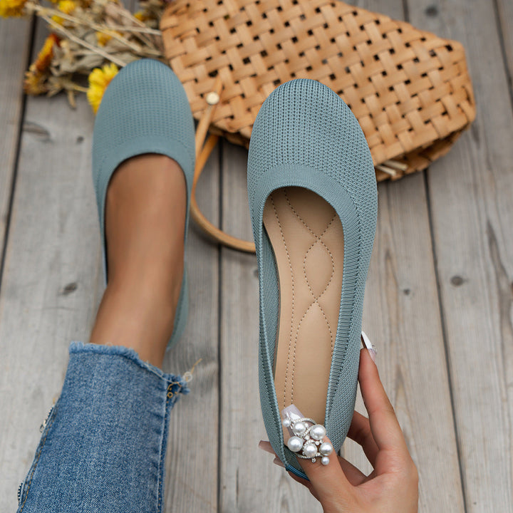 Orthopaedic ladies' ballerinas with comfort sole & classic design – Mia-Light blue-3.5-State of Style