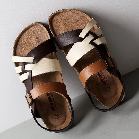 Orthopaedic Ladies Sandals – Noa-White Brown-4.5-State of Style