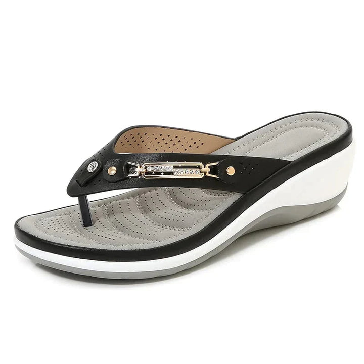 Orthopaedic Ladies Slippers with Soft Sole – Solelite-Black-4-State of Style