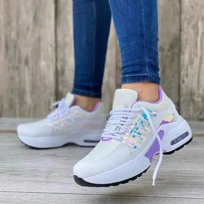 Orthopaedic Ladies' Sneakers - Livia-White Purple-4.5-State of Style