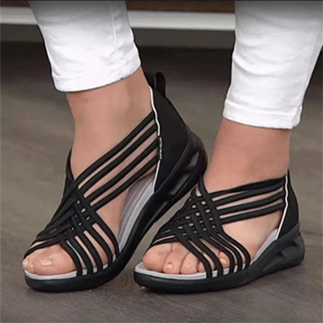 Orthopaedic Ladies Summer Sandals – Liora-Black-4.5-State of Style