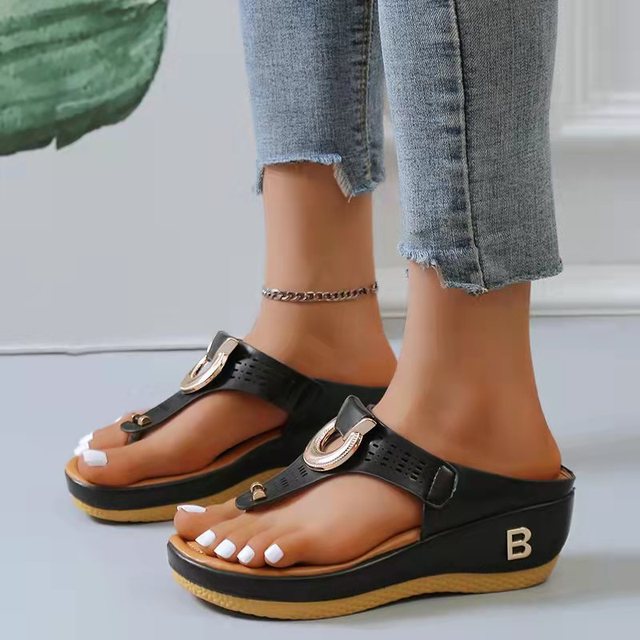 Orthopaedic Ladies Summer Sandals – Livienne-Black-3-State of Style