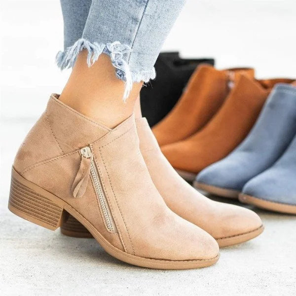 Orthopaedic Leather Ankle Boots - Helena-Beige-4.5-State of Style