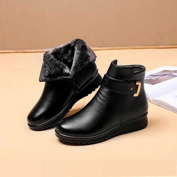 Orthopaedic Leather Ladies' Boots - Ella-Black (Black Lined)-2.5-State of Style